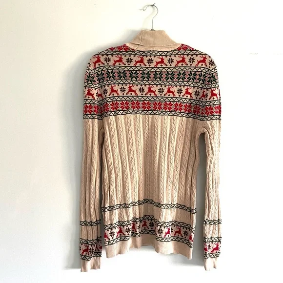 ASOS Christmas Deer Fair Isle Turtleneck Sweater - Picture 2 of 9